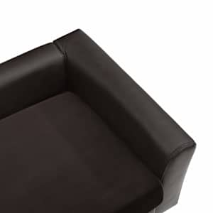 Pohovka pro psy hnědá 60 x 43 x 30 cm plyš a umělá kůže - obrázek 7