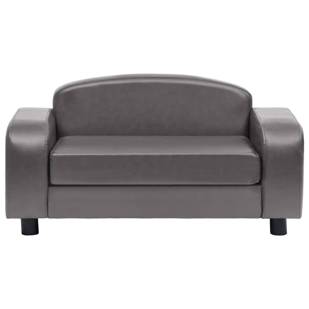 Canapé pour chien gris en similicuir - 80x50x40 cm