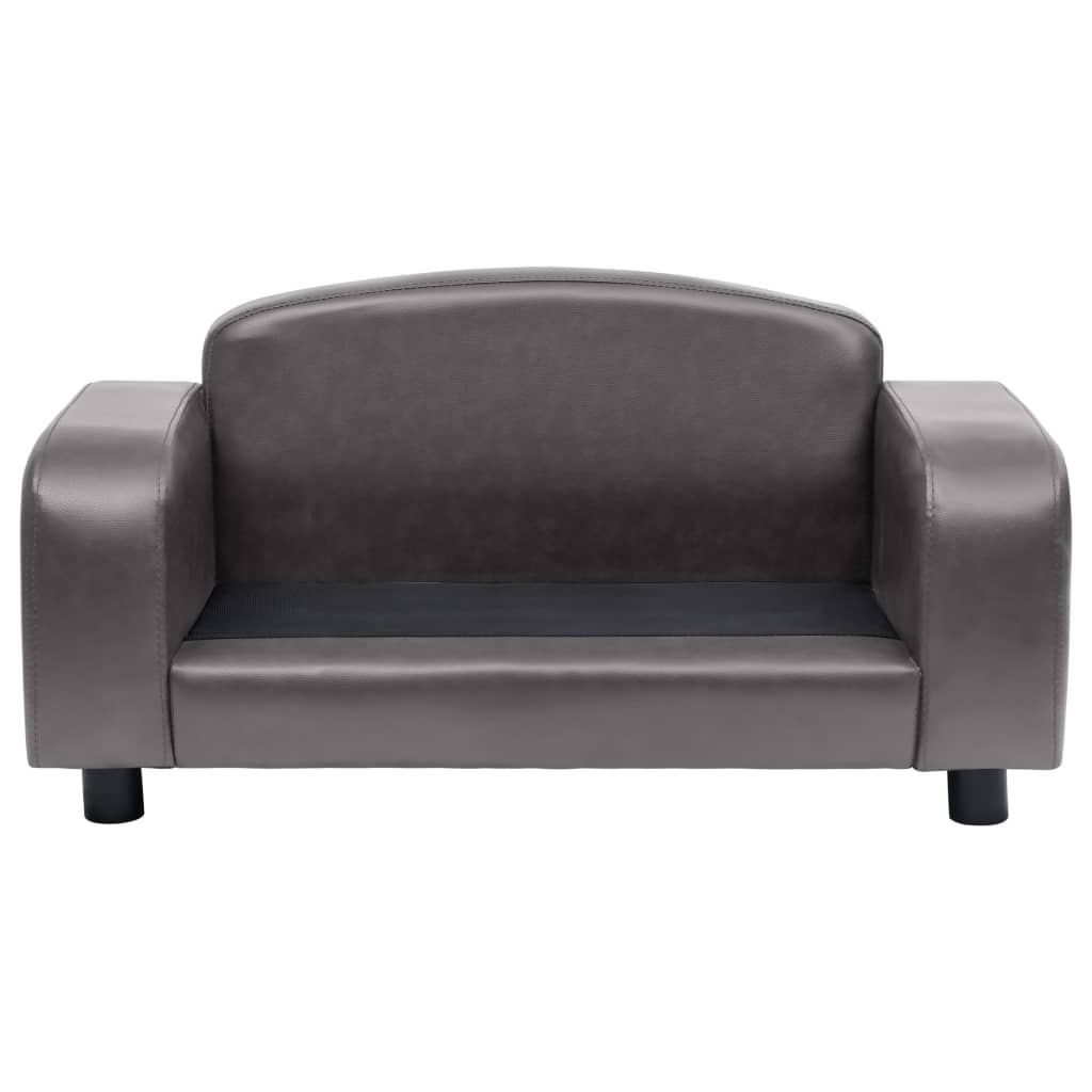 Canapé pour chien gris en similicuir - 80x50x40 cm