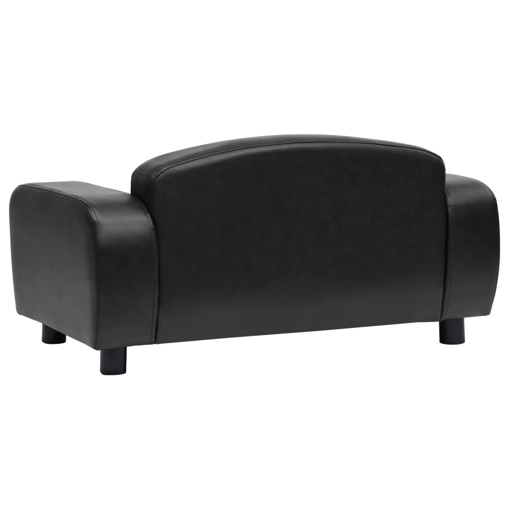 Canapé pour chien noir en similicuir - 80x50x40 cm
