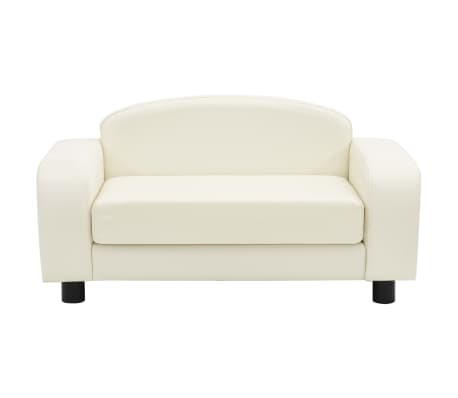 vidaXL Sofa dla psa, kremowa, 80x50x40 cm, sztuczna skóra