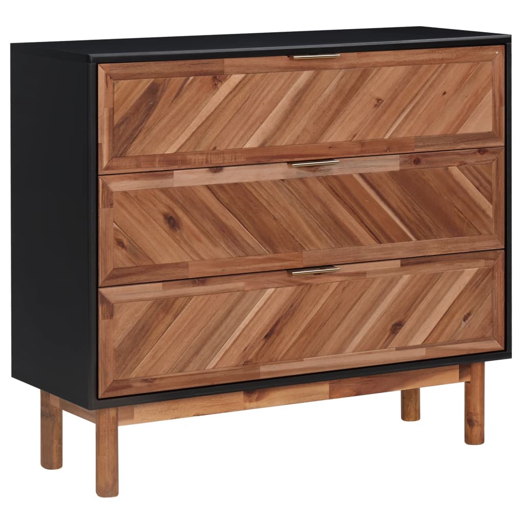 vidaXL Sideboard 90x33,5x80 cm Akazie Massivholz und MDF