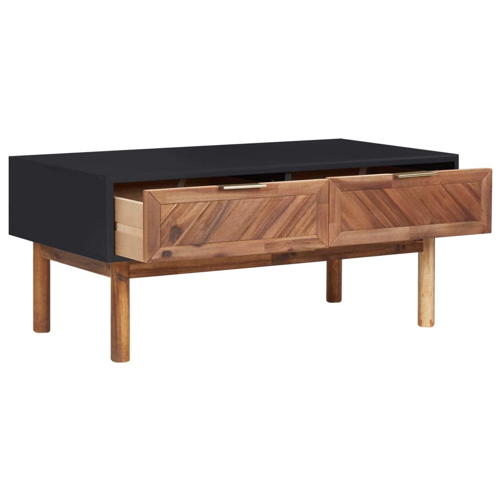 vidaXL Salontafel 90x50x40 cm massief acaciahout en MDF afbeelding