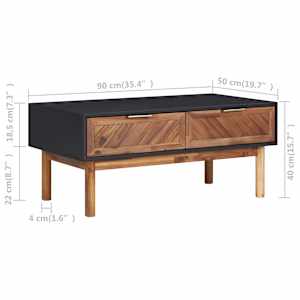 Konferenční stolek 90 x 50 x 40 cm masivní akáciové dřevo a MDF - obrázek 7