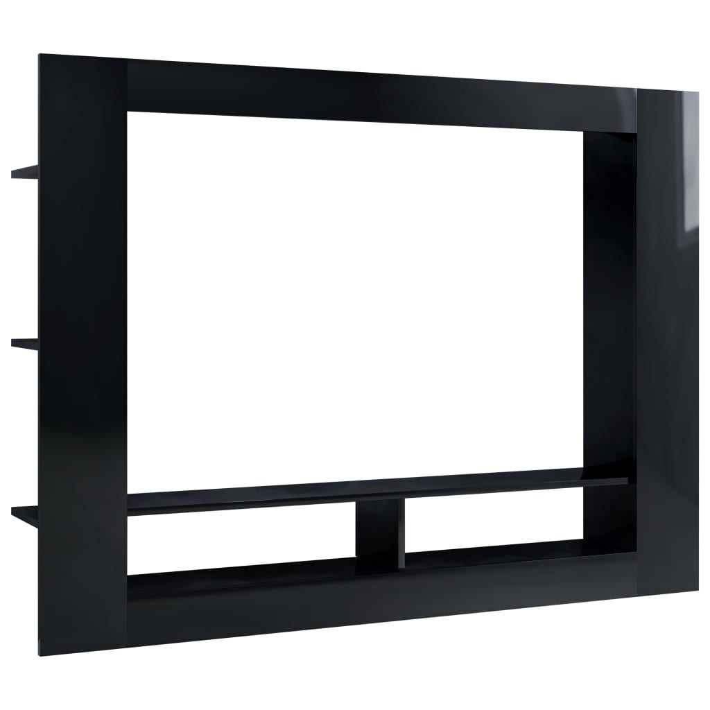 

vidaXL TV Cabinet High Gloss Black 59.8"x8.7"x44.5" Engineered Wood