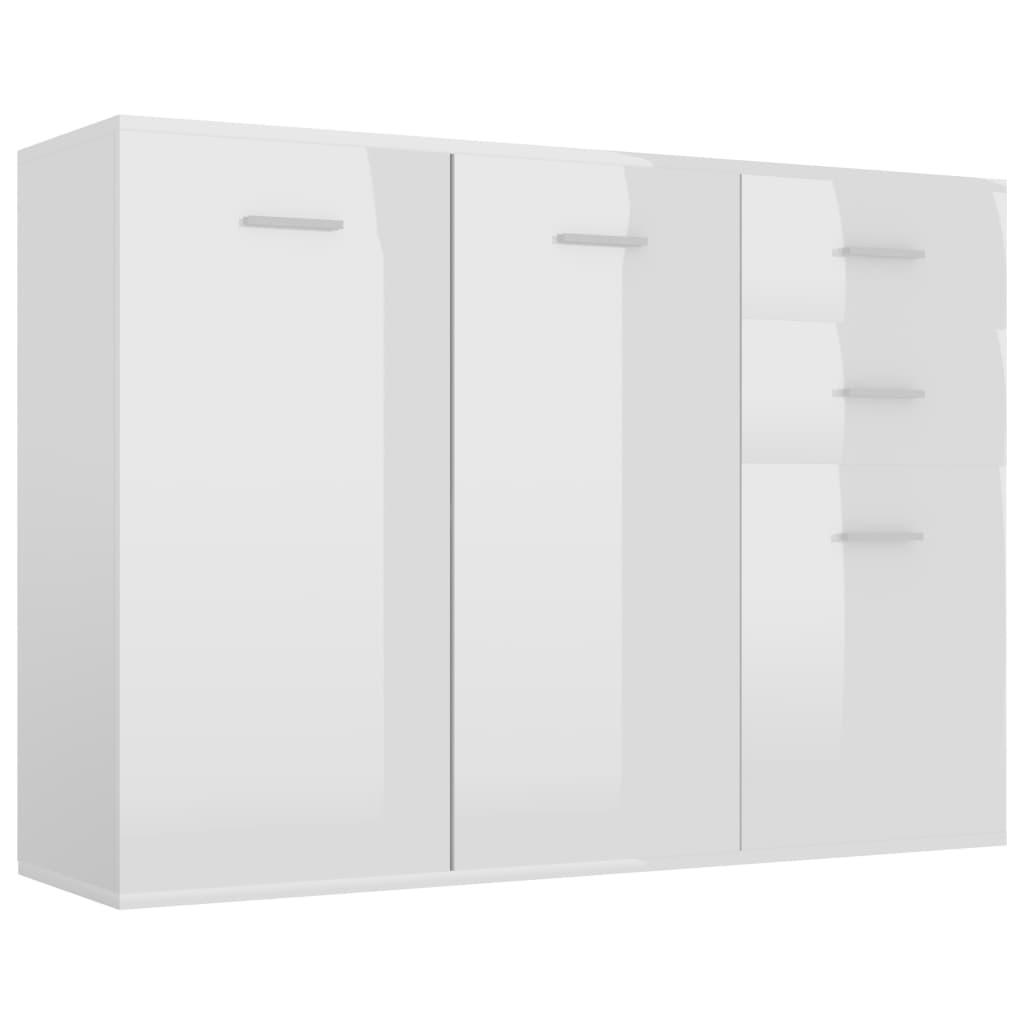

vidaXL Sideboard High Gloss White 41.3"x11.8"x29.5" Chipboard