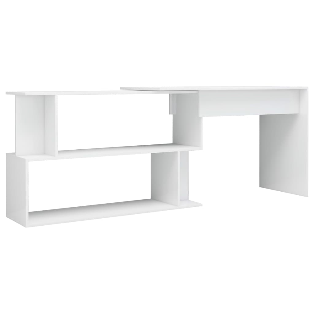 

vidaXL Corner Desk High Gloss White 78.7"x19.7"x29.9" Chipboard