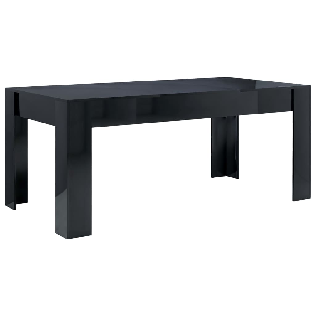 

vidaXL Dining Table High Gloss Black 70.9"x35.4"x29.9" Engineered Wood