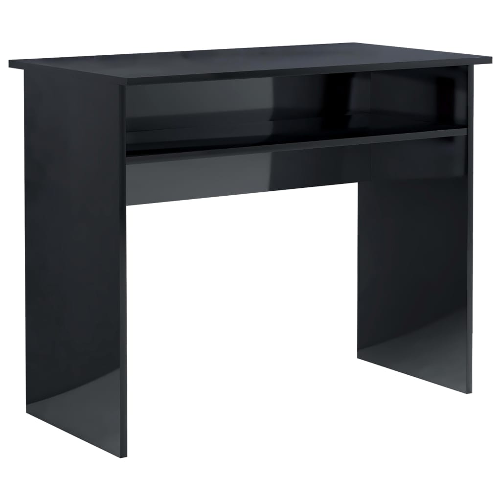 

vidaXL Desk High Gloss Black 35.4"x19.7"x29.1" Engineered Wood