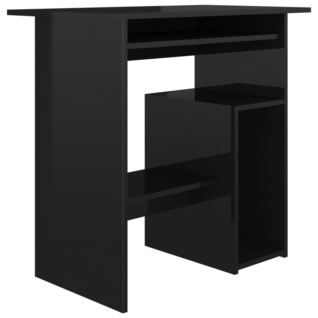 

vidaXL Desk High Gloss Black 31.5"x17.7"x29.1" Engineered Wood