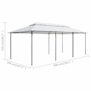 Zahradní altán 600 x 298 x 270 cm bílý 180 g/m² - obrázek 6