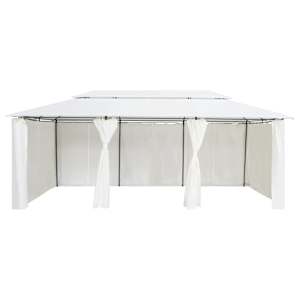 Zahradní altán se závěsy 600 x 298 x 270 cm bílý 180 g/m² - obrázek 2