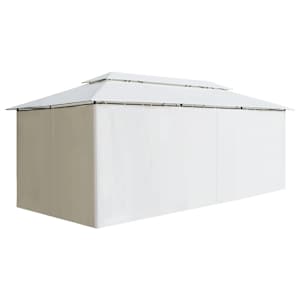 Zahradní altán se závěsy 600 x 298 x 270 cm bílý 180 g/m² - obrázek 3