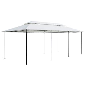Zahradní altán se závěsy 600 x 298 x 270 cm bílý 180 g/m² - obrázek 4