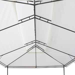 Zahradní altán se závěsy 600 x 298 x 270 cm bílý 180 g/m² - obrázek 6