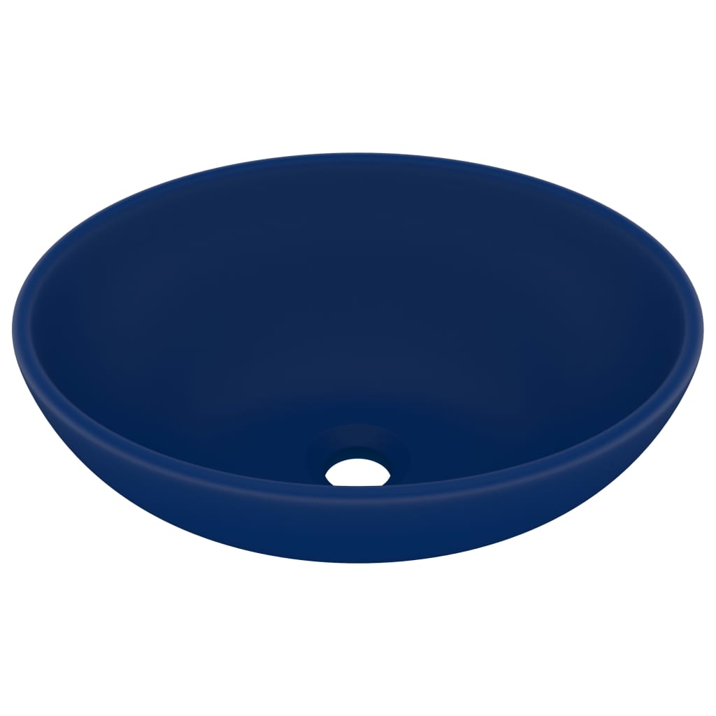 Chiuvetă de lux, albastru mat, 40×33 cm, ceramică, formă ovală