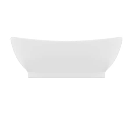 vidaXL Luxus-Waschbecken &Uuml;berlauf Oval Matt-Wei&szlig; 58,5x39 cm Keramik