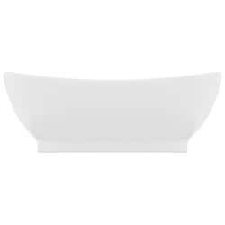 vidaXL Luxus-Waschbecken &Uuml;berlauf Oval Matt-Wei&szlig; 58,5x39 cm Keramik
