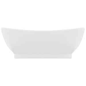 vidaXL Luxus-Waschbecken &Uuml;berlauf Oval Matt-Wei&szlig; 58,5x39 cm Keramik