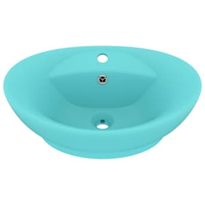 Luxusní umyvadlo přepad oválné světle zelené 58,5x39cm keramika - obrázek 2