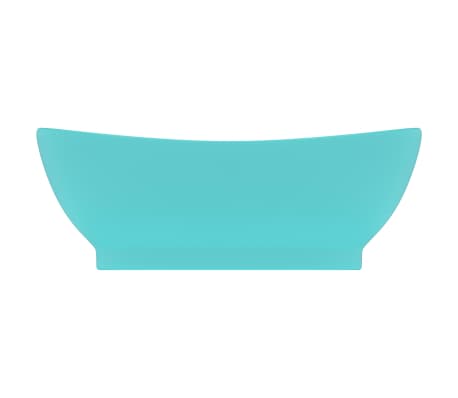 vidaXL L&uacute;xus Handlaug me&eth; Yfirfalli Spor&ouml;skjulaga M&ouml;tt Lj&oacute;sgr&aelig;n 58,5 x 39 cm Postul&iacute;n