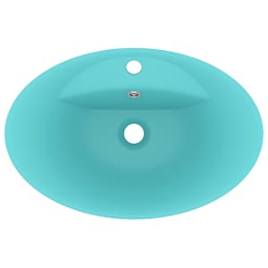 Luxusní umyvadlo přepad oválné světle zelené 58,5x39cm keramika - obrázek 4