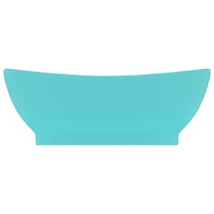 vidaXL L&uacute;xus Handlaug me&eth; Yfirfalli Spor&ouml;skjulaga M&ouml;tt Lj&oacute;sgr&aelig;n 58,5 x 39 cm Postul&iacute;n