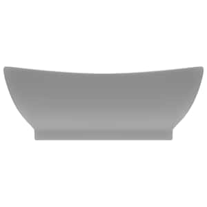 Luxusní umyvadlo přepad oválné matné světle šedé 58,5 x 39 cm - obrázek 3
