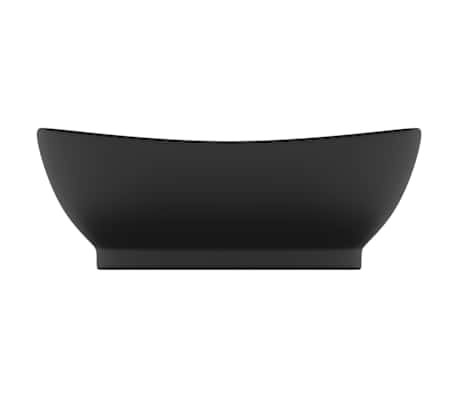 vidaXL Luksuri&oslash;s servant overl&oslash;p oval matt svart 58,5x39 cm keramisk