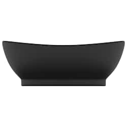 vidaXL Luxury Basin Overflow Oval Matt Black 58,5x39 cm Ceramic