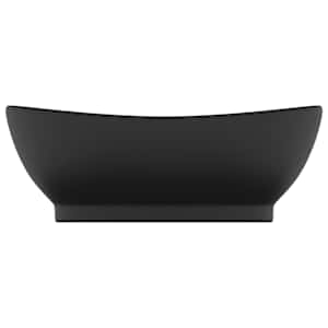 vidaXL Luksuri&oslash;s servant overl&oslash;p oval matt svart 58,5x39 cm keramisk