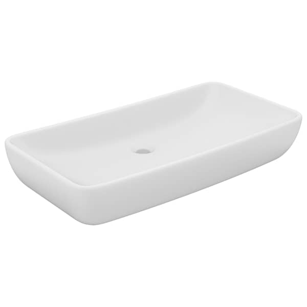 vidaXL valamu kandiline, matt valge, 71 x 38 cm, keraamiline