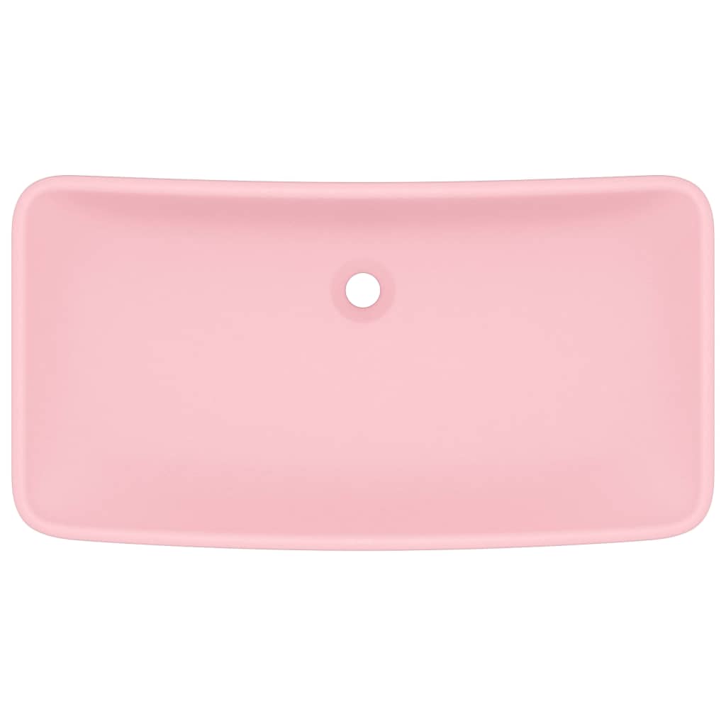 vidaXL Wastafel rechthoekig 71x38 cm keramiek matroze afbeelding