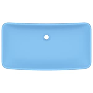 vidaXL Wastafel rechthoekig 71x38 cm keramiek mat lichtblauw