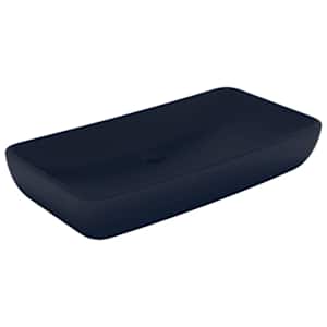 Luxusní umyvadlo obdélníkové matné tmavě modré 71x38cm keramika - obrázek 2