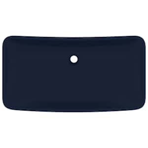 Luxusní umyvadlo obdélníkové matné tmavě modré 71x38cm keramika - obrázek 4