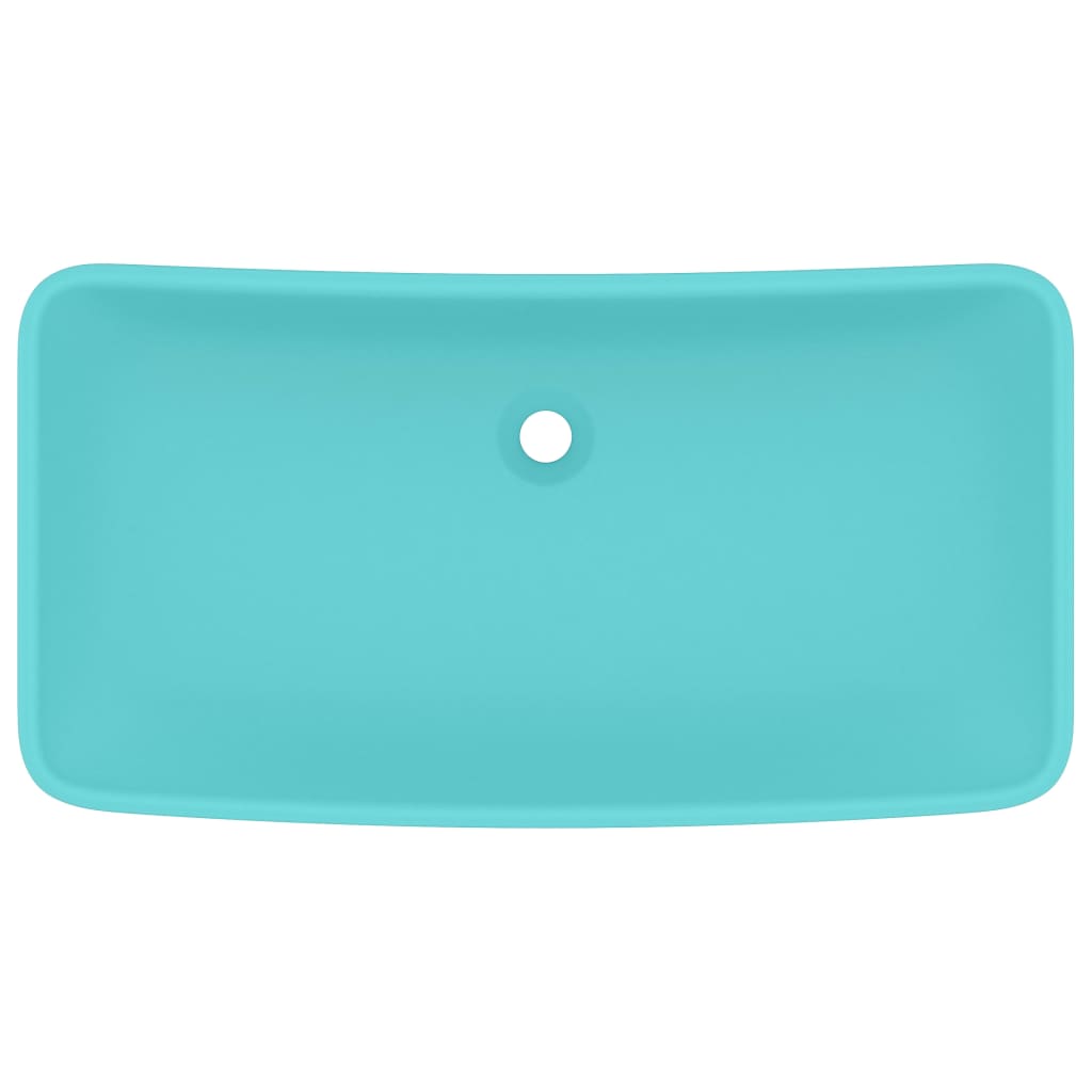 

vidaXL Wastafel rechthoekig 71x38 cm keramiek mat lichtgroen