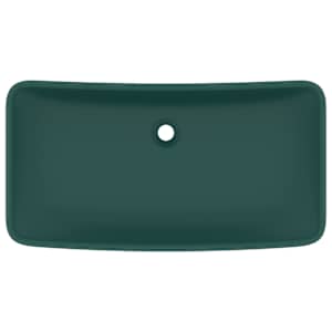 Luxusní umyvadlo obdélníkové matné tmavě zelené 71 x 38 cm - obrázek 3