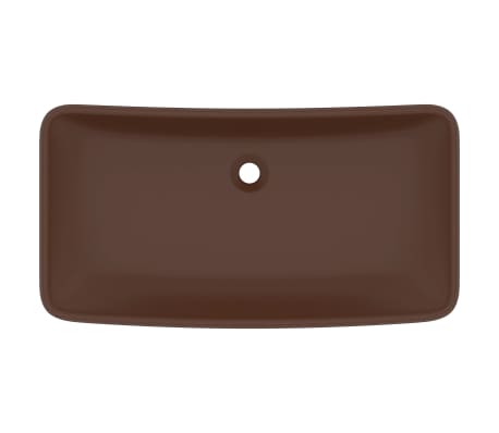vidaXL Luxury Basin Rectangular Matt Dark Brown 28.0x15.0" Ceramic