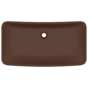 vidaXL Luxury Basin Rectangular Matt Dark Brown 28.0x15.0" Ceramic