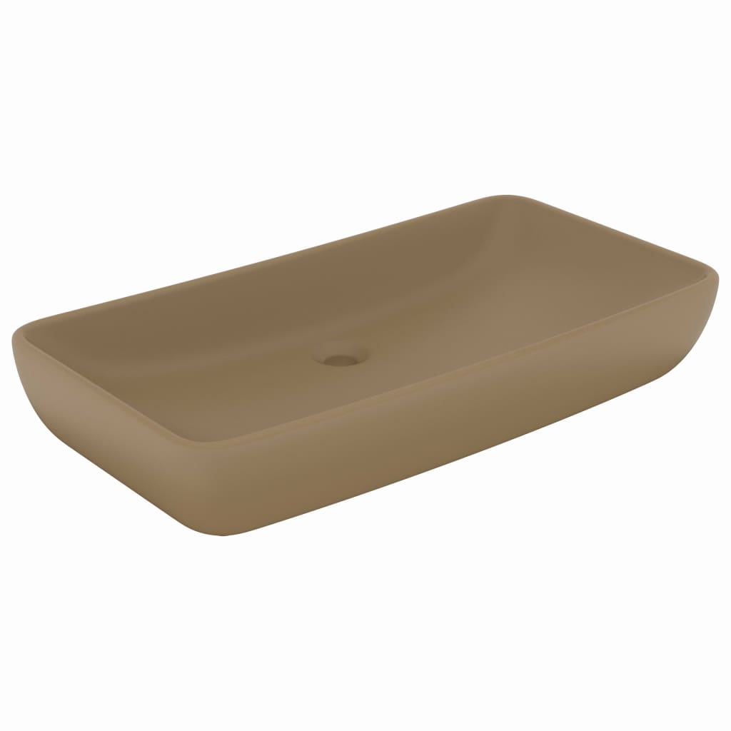 Thumbnail - vidaXL Luxus-Waschbecken Rechteckig Matt Creme 71x38 cm Keramik