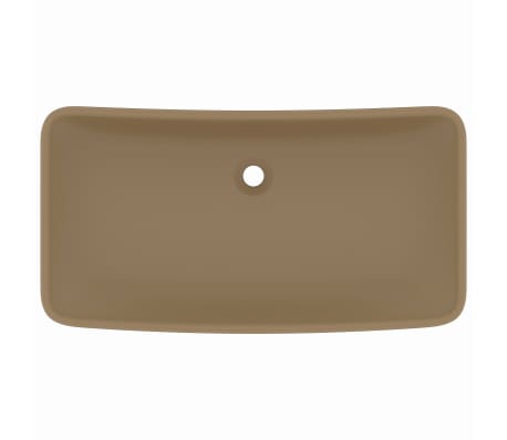 vidaXL Ylellinen pesuallas suorakaide matta kerma 71x38 cm keraami
