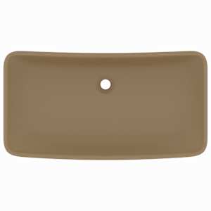 vidaXL Ylellinen pesuallas suorakaide matta kerma 71x38 cm keraami