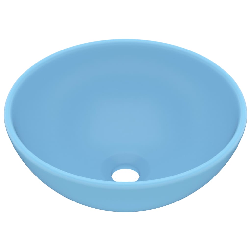 Chiuvetă baie lux albastru mat 32,5×14 cm ceramică rotund