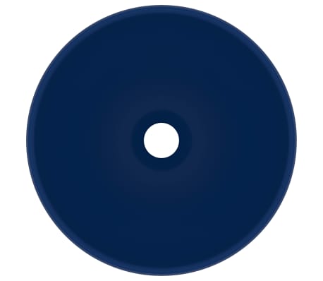 vidaXL Luxury Bathroom Basin Round Matt Dark Blue 32.5x14 cm Ceramic