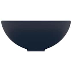 vidaXL Chiuvetă baie lux albastru &icirc;nchis mat 32,5x14cm ceramică rotund