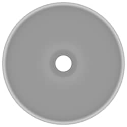 vidaXL Luxury Bathroom Basin Round Matt Light Grey 32,5x14 cm Ceramic