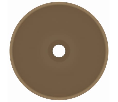 vidaXL Luksuriøs servant rund matt kremhvit 32,5x14 cm keramisk