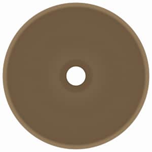 vidaXL Luksuriøs servant rund matt kremhvit 32,5x14 cm keramisk