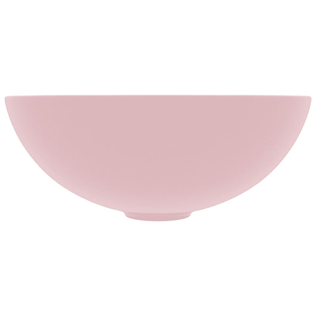 vidaXL Chiuvetă de baie, roz mat, ceramică, rotund